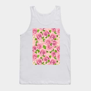 Pink watercolor roses pattern Tank Top